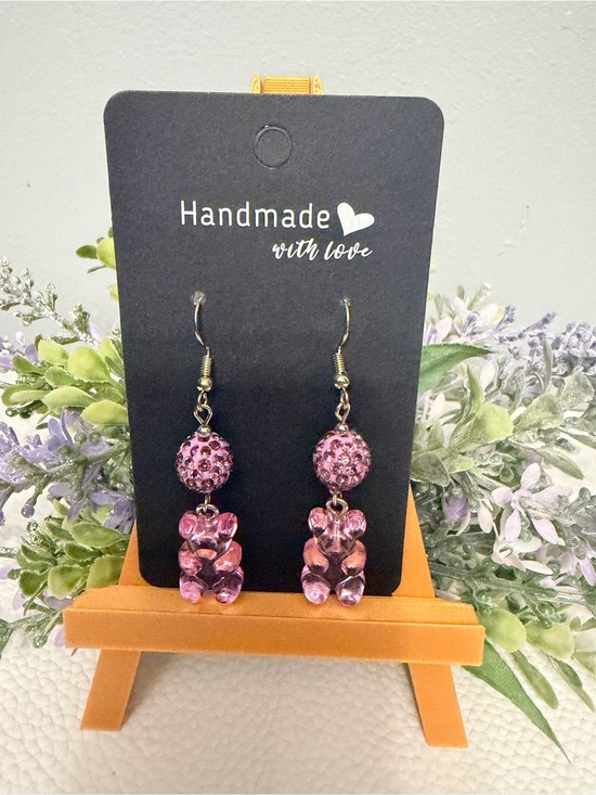 Danglies By Samantha Jewelry - Purple Gummy Bear earrings Handmade